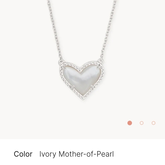 Kendra Scott Ari Mother of Pearl necklace silver rhodium plated Like New NWOT !! - Picture 2 of 8